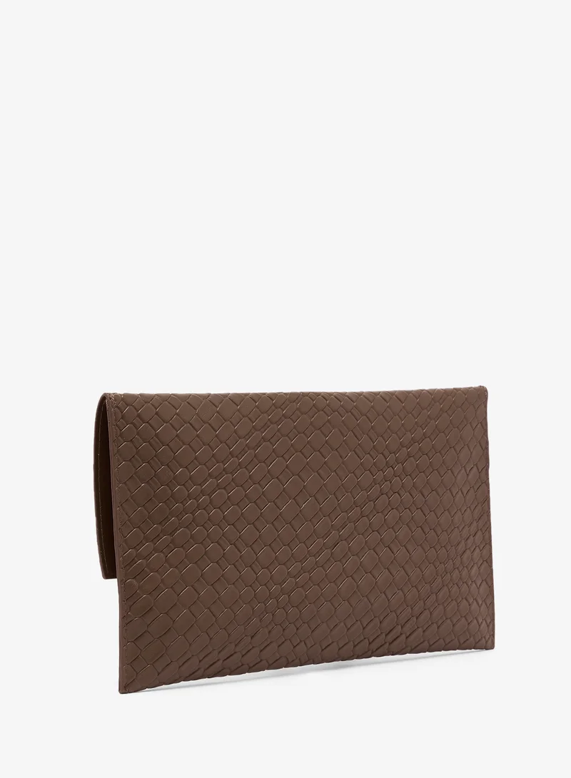 GLAMOROUS Woven Clutch with Gold Clasp Cluche